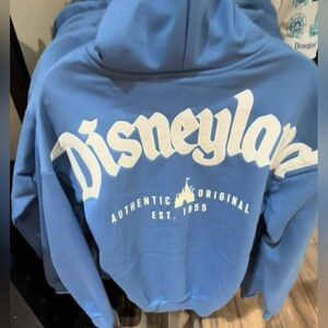 DisneyParks DISNEYLAND Logo Zip Hoodie For Adults Light Blue Size 2XL Unisex NWT